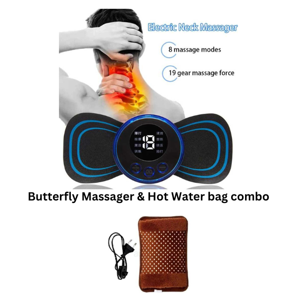 Neck Body Butterfly Massager & Hot Water bag combo